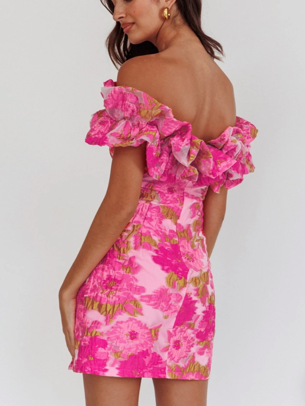 Selfie Leslie Memoire Off-Shoulder Textured Mini Dress